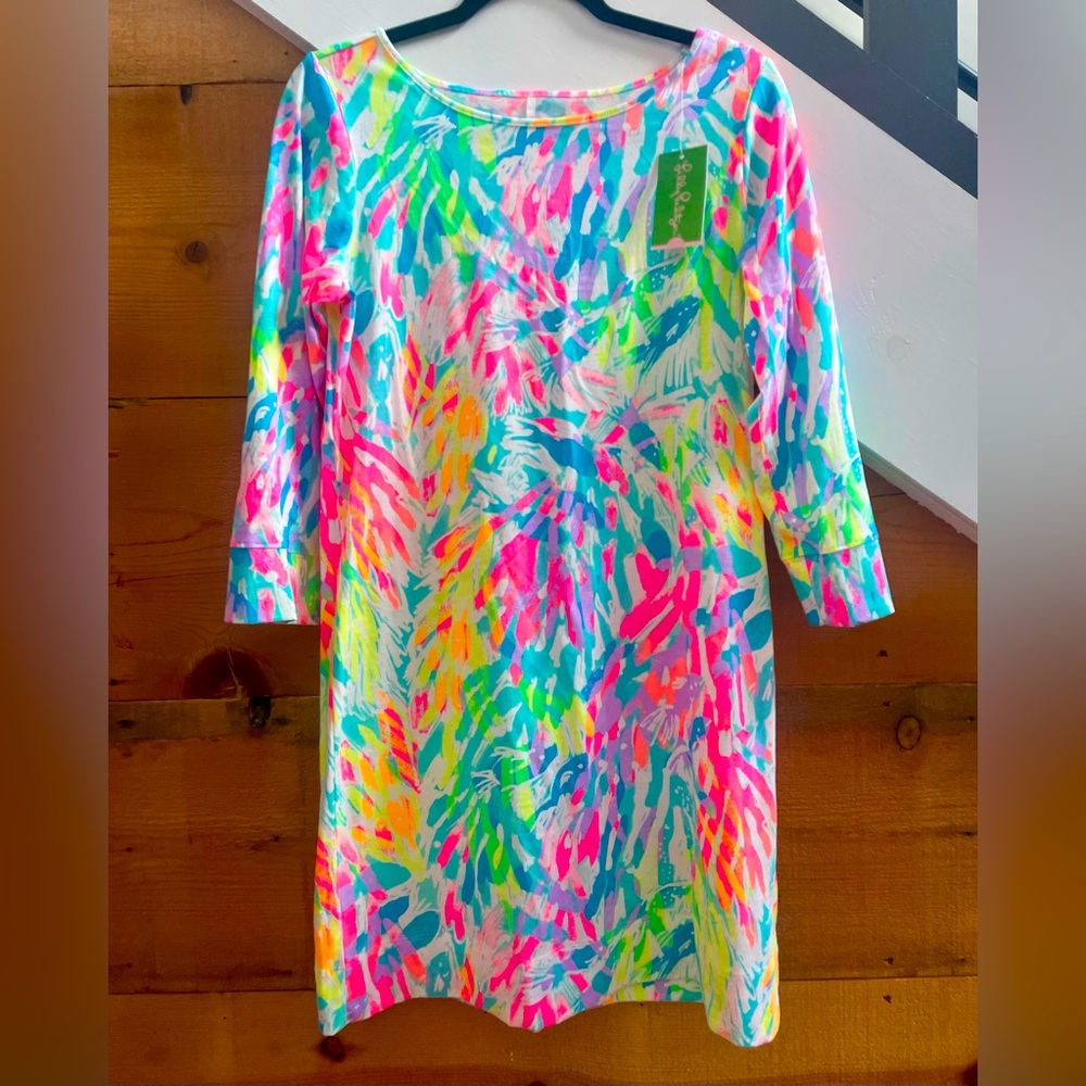 NWT Lilly Pulitzer Marlowe Dress, Size Medium, Sparkling Sands, 100% Pima Cotton
